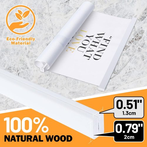 Benjia Magnetic Light Wood Poster Frame - 40" for Photos & Artwork | White, 1 Pack