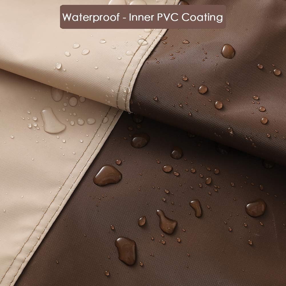 SUPERJARE Patio Umbrella Cover - Waterproof 600D Protection for 7-11 Ft & 15 Ft Double-Sided Umbrellas | Beige & Brown