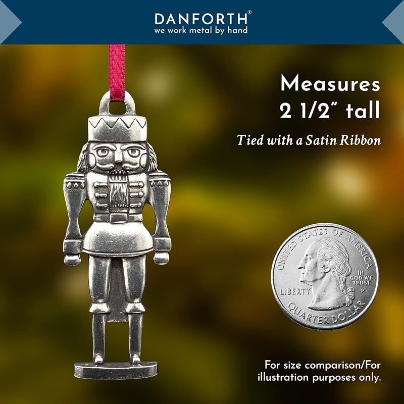 Danforth Nutcracker Ornament – Handcrafted Pewter, USA Made, 2-3 Inch