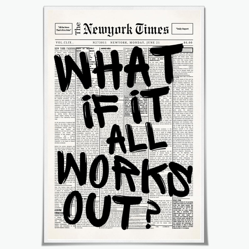 Skiennix Retro Black and White Newspaper Wall Art - Positive Quote Canvas Print | 12x18 Inch Unframed Aesthetic Decor