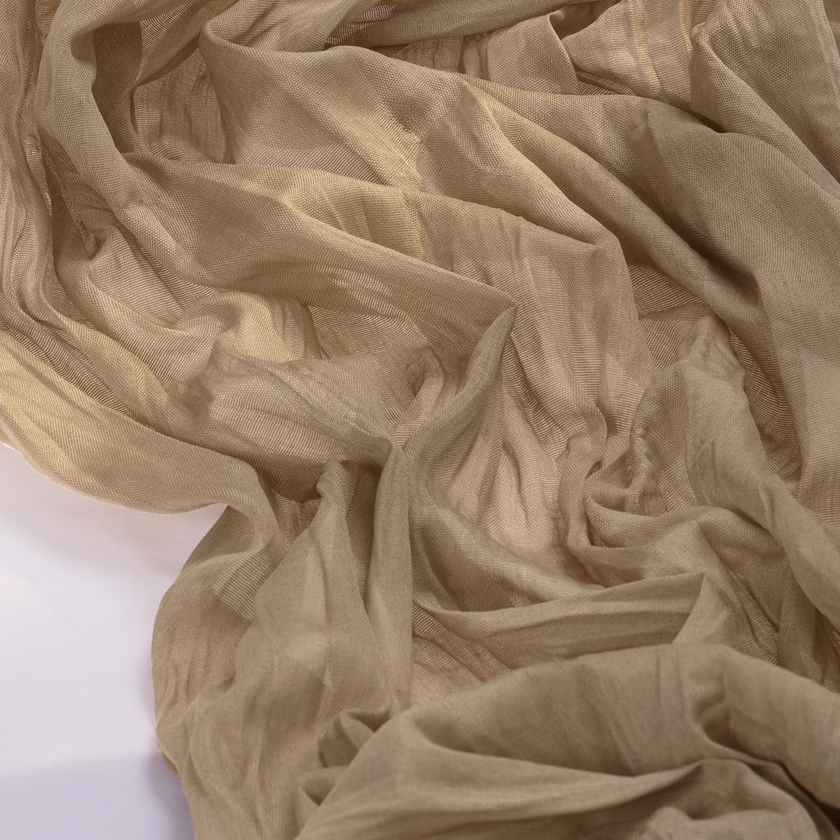Socomi Cheesecloth Table Runner - 2pcs Nude Brown Boho Rustic 120 Inch for Weddings & Events