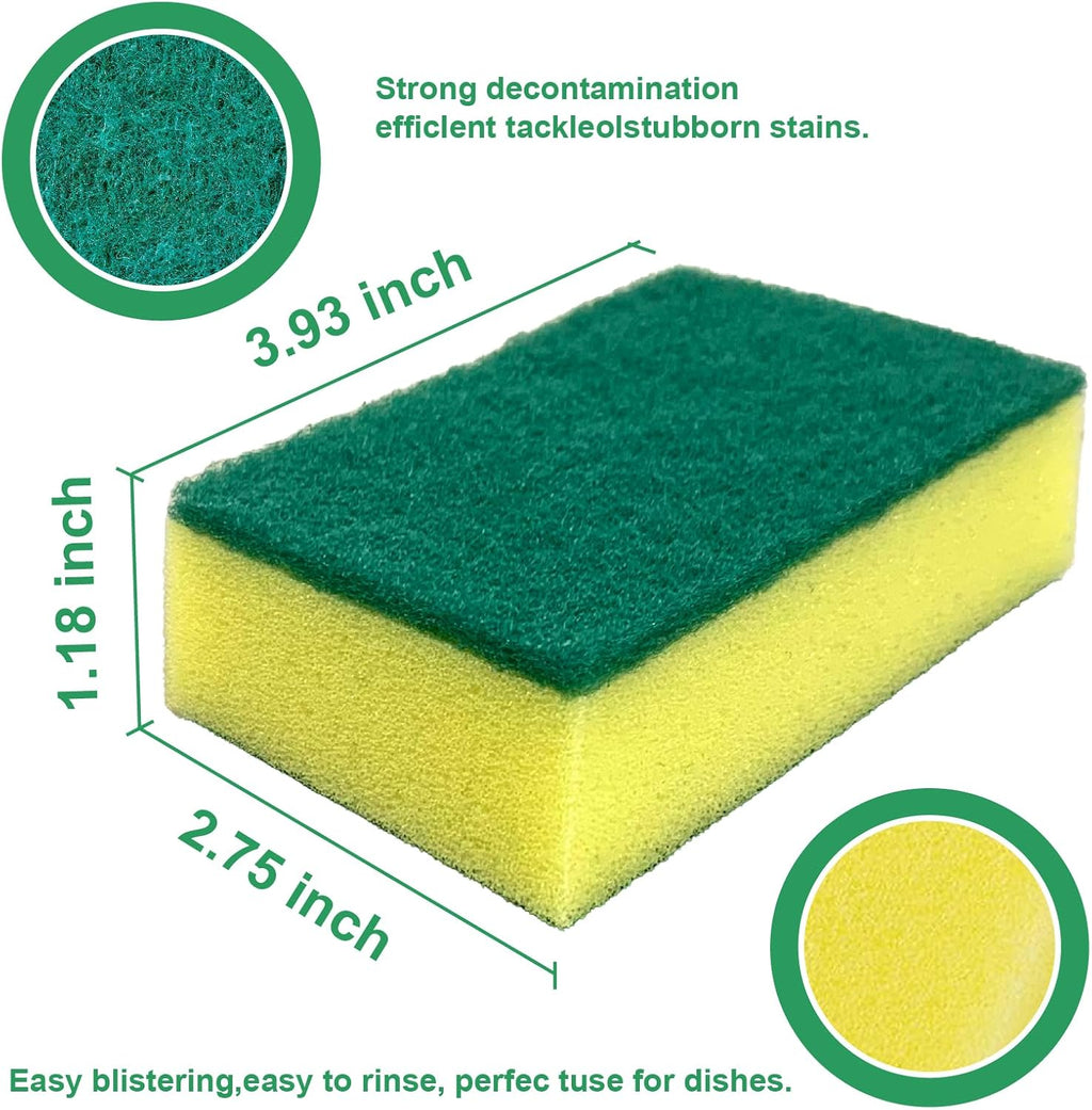 Skiennix Kitchen Cleaning Sponges - 24 Pack Non-Scratch Scrub Dish Sponges for Safe, Stink-Free Cleaning