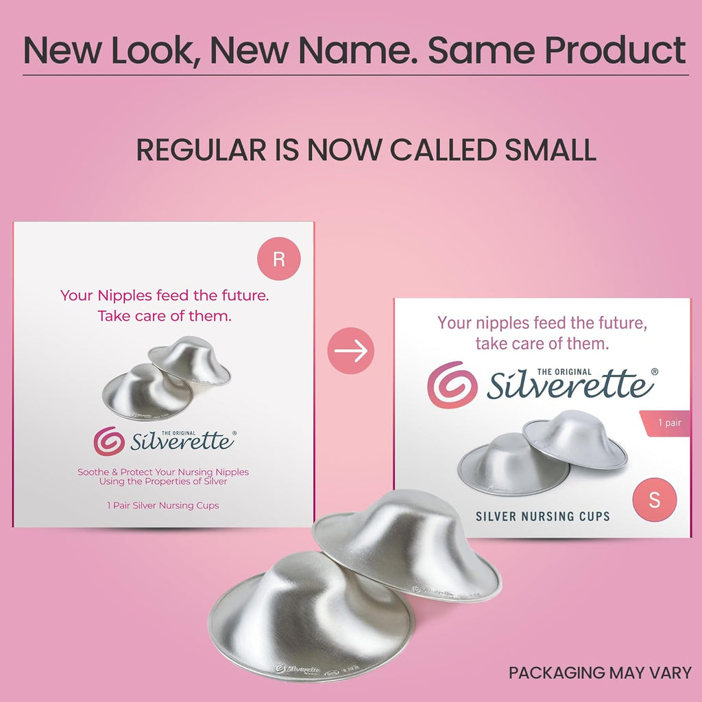 Silverette® Nursing Cups - Original 925 Silver Nipple Covers for Breastfeeding Essentials | Regular Size