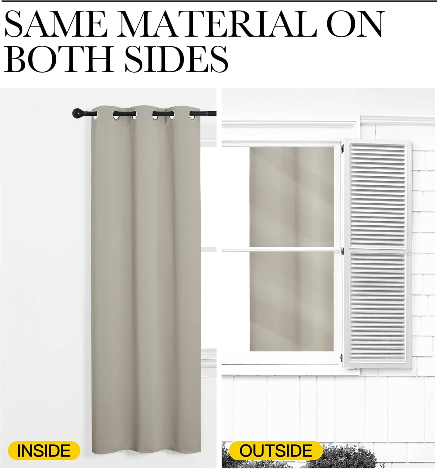 NICETOWN Natural Room Darkening Curtains - 120" Long, 55" Wide | Set of 2 for Total Privacy in Boho Farmhouse Decor
