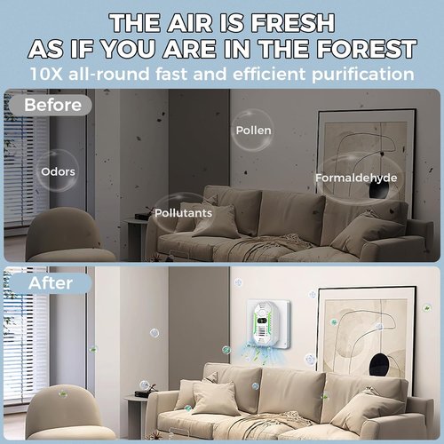 Air Ionizers for Home, Negative Ion Air Purifier - Ultra Quiet Plug In Air Freshener for Bedroom Office Kitchen Basement - Portable Mini Air Cleaner (Oval, 4 PCS)