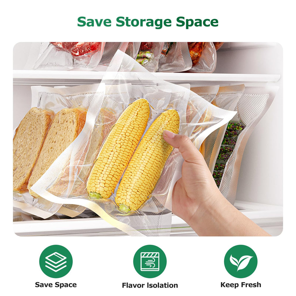 FRESKO Vacuum Sealer Bags Food Rolls 6 Packs - 8" x 20' & 11" x 20', Commercial Grade Seal a Meal Bags for Storage Food and Sous Vide, BPA Free, Customized Size for Vacuum Sealer