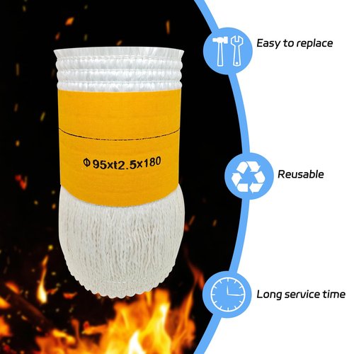 Kerosene Heater Wick 95×t2.5×180mm Replacement Wick, Fiberglass Round Cotton Petroleum Heater Wick, Kerosene Heating Stove Wick Smokeless (2 Pack)