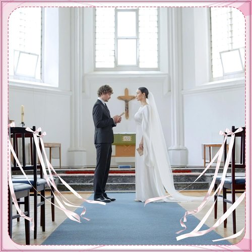 Daifunli Wedding Bows - 24 Pcs Pink Satin Chair Decorations | Elegant Aisle Ribbons for Ceremonies