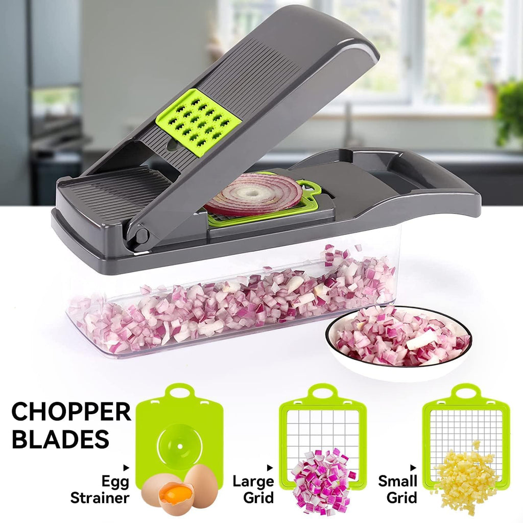 Badelite Multi-Function Vegetable Chopper - 12-in-1 Pro Veggie Slicer & Dicer with Container for Easy Food Prep