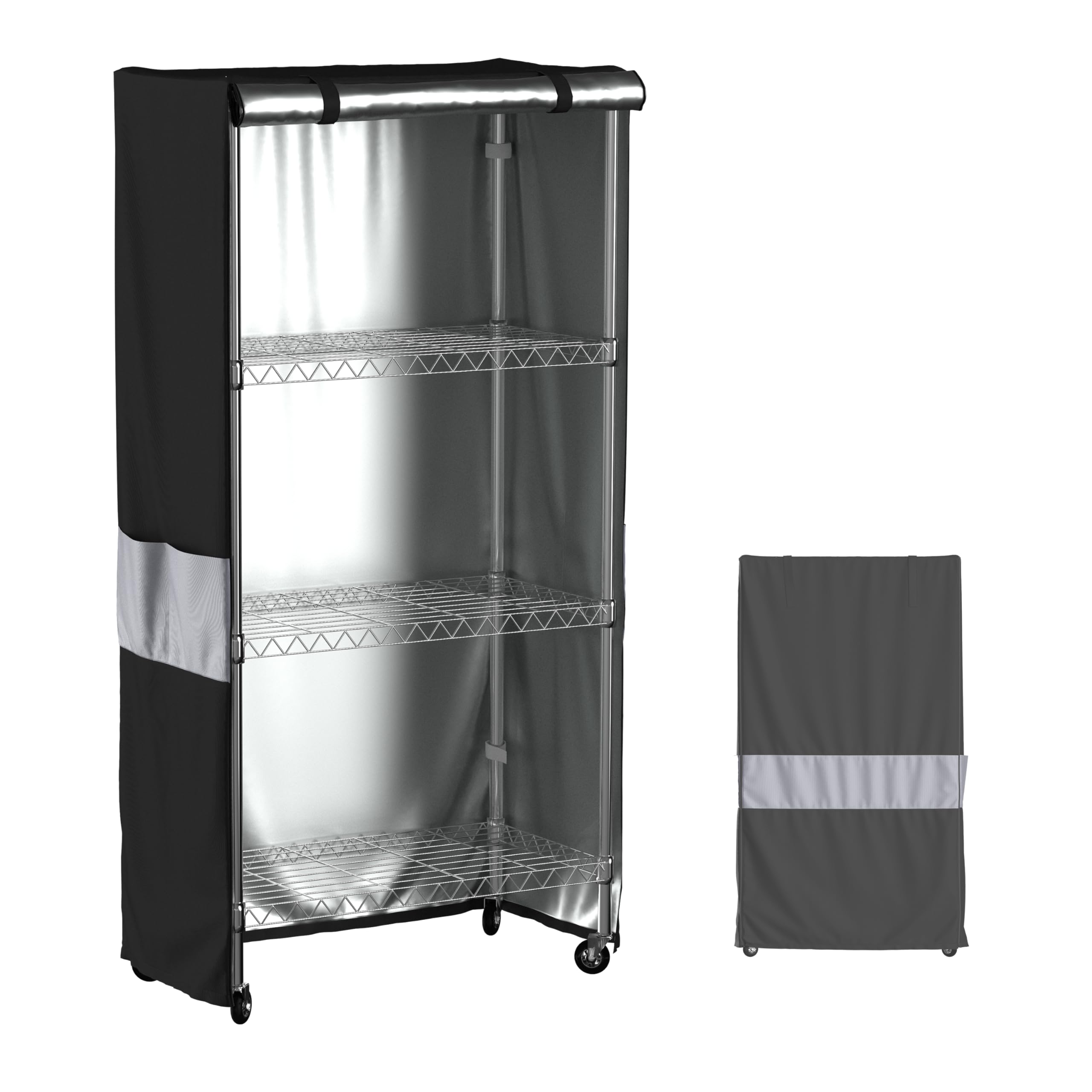 MOLLYAIR Wire Shelf Cover,600D Heavy Duty Waterproof Dustproof Standing Shelf Units Cover, Storage Rack Cover with Zipper for Metal Shelving (48" W x 18" D x 72" H)
