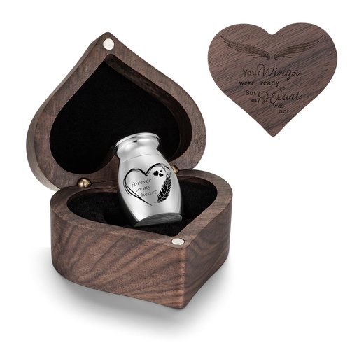 Dletay Small Urns for Human Ashes Keepsake Heart Shaped Box Mini Cremation Urns for Women Men 1.2 Inches Memorial Funeral Urn-Forever in My Heart