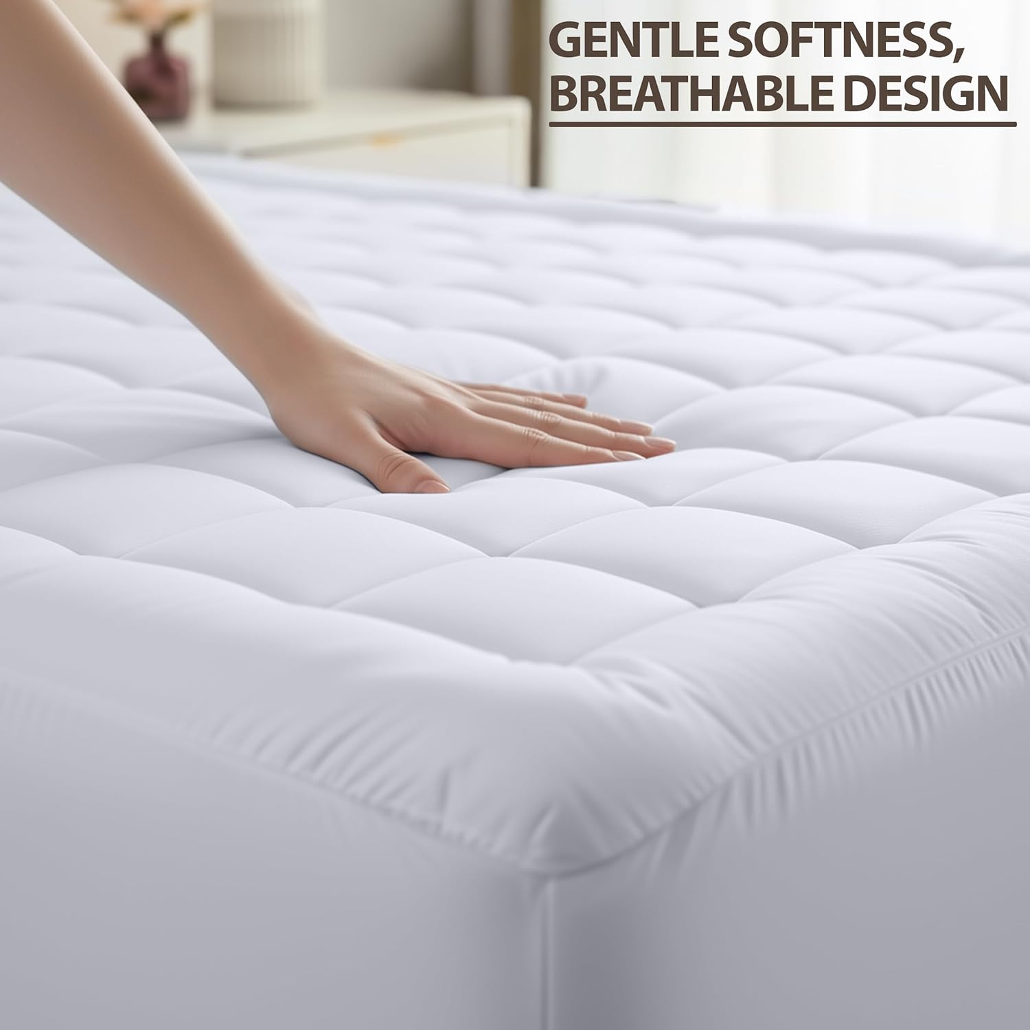 Utopia Bedding Queen Mattress Pad - Quilted Premium Protector with Deep Pocket for 16-Inch Mattresses | 60x80 Inches, White