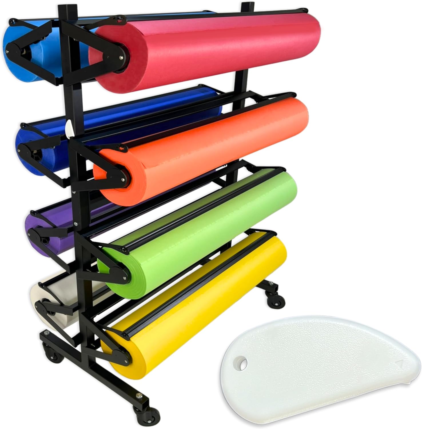 Skiennix Paper Roll Holder - Durable Dispenser Rack & Cutter for 36" Craft Rolls | Mobile Organizer