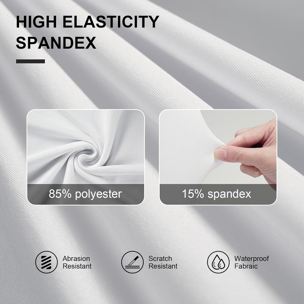 Trlyc Spandex Chair Covers - 100 Pcs Universal Fitted Slipcovers for Weddings & Banquets | White