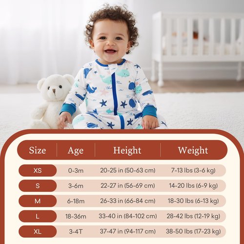 littogoose Baby Sleep Suit 1.0TOG Long Sleeve Wearable Blanket with Legs, Soft Sleeping Bag with Feet newborn to 24 Months