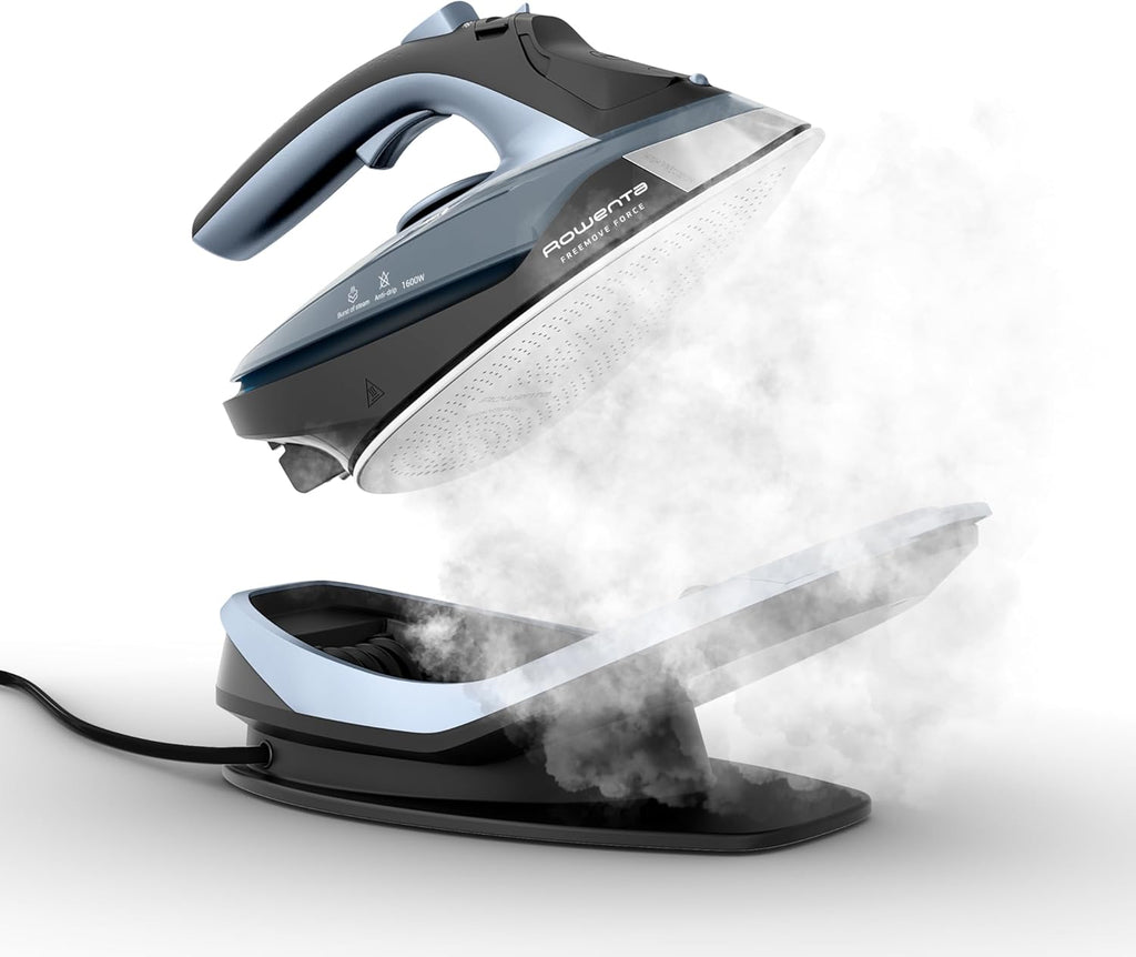 Rowenta Freemove Cordless Iron - 1600 Watts Rapid Heating Portable Steamer | Stainless Steel Soleplate, Blue