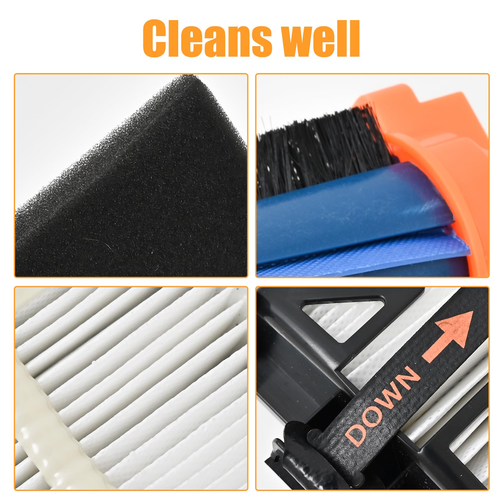 DovLazm Replacement Parts for Shark AI AV2501AE RV2502AE RV2610WA AV2501S RV2520 AOUS AV2510 AOUS AV2511AE Vacuum Cleaner,Accessory kits with Main Brush,Filters,Side Brushes,Pre Filter,Foam Filter ﻿