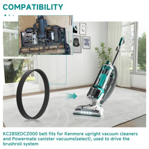 Cutetool 2pcs KC28SEDCZ000 Vacuum Roller Brush Belt Replacement Suitable for Kenmore DU2012, DU2015, DU3017, DU3018, BU4022, BU4023 Upright Vacuums Parts Replaces Brushroll Belt 5EPH237