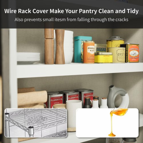 VOYALUYA Wire Shelf Cover 24 X 12 Inch Wire Rack Cover Wood Shelf Covers for Pantry Shelving Closet Shelves Organization(White,5 Pack)