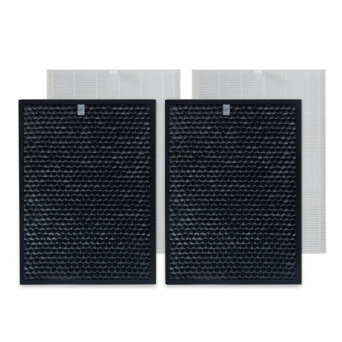 PUREBURG Replacement Filter Compatible with Winix XQ & XQ Pro Tower Air Purifier, Filter X, 2 x H13 HEPA & 2 x Activated Carbon Filters Air Clean Dust VOCs Odor