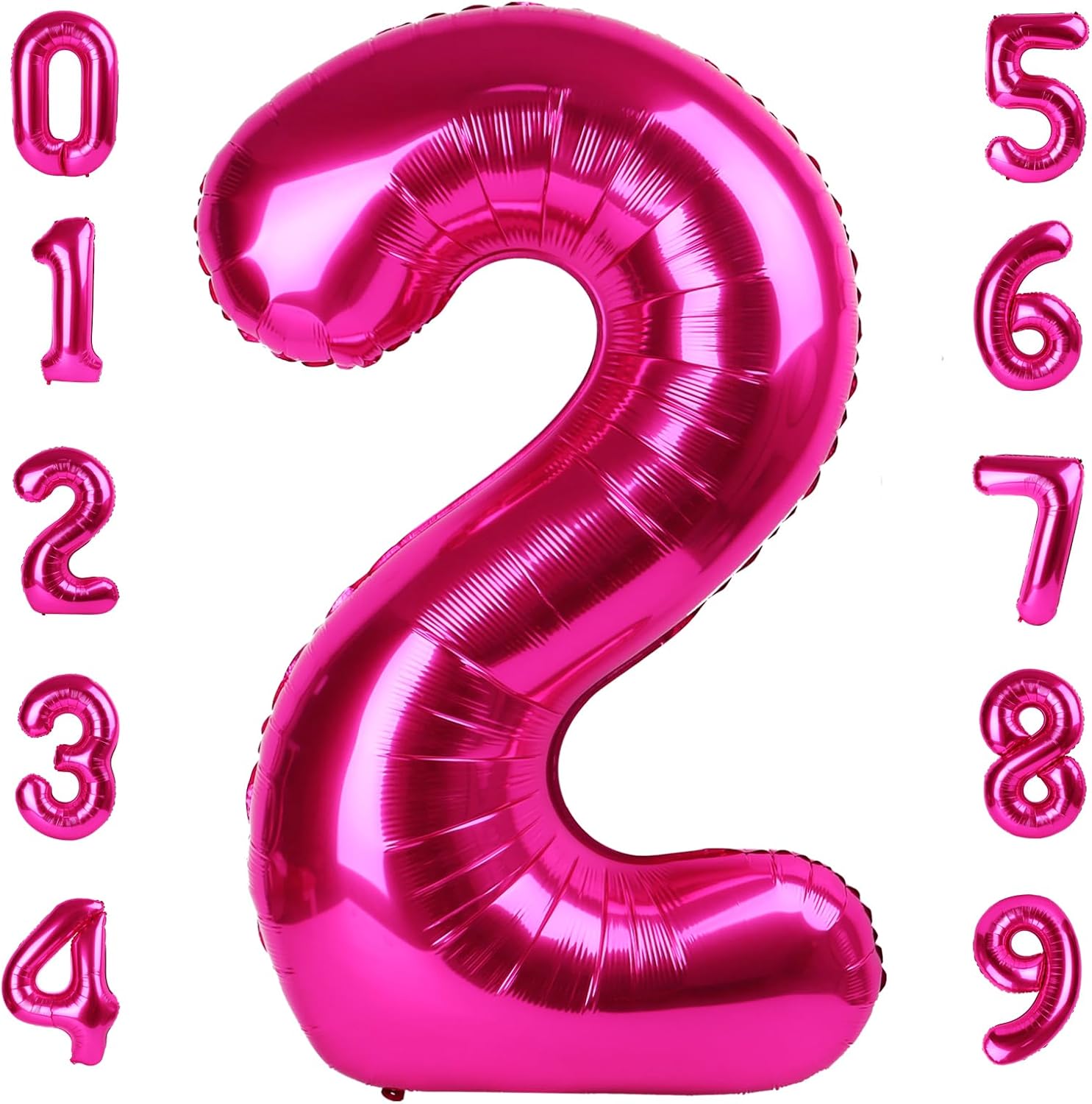 **Skiennix 40-Inch Hot Pink Number Balloons - Perfect for 2nd, 12th, 21st Birthday Celebrations & Events**