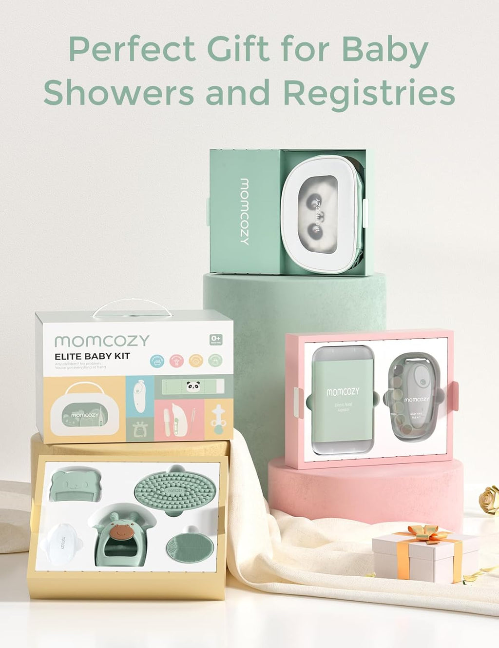 Momcozy Elite Baby Kit - Essential Grooming & Health Care Set | Electric Nail File, Nasal Aspirator, Thermometer & More