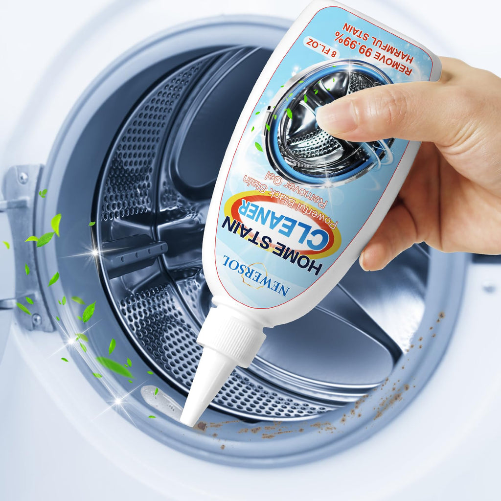 NEWERSOL Black Stain Remover Gel Washing Machine Cleaner Front Loader Grout Cleaner Home Stain Removal Gel for Washer Kitchen Sink Showers Bathroom and Floor Tile 8Fl Oz