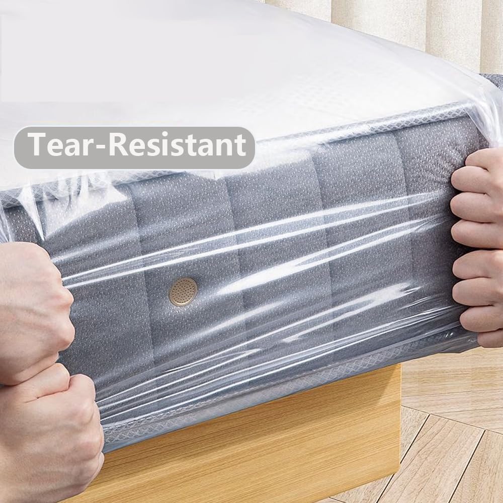 Plastic Mattress Bag for Moving Storage, Mattress Protector Cover ,Mattress Bag for Disposal (Queen)