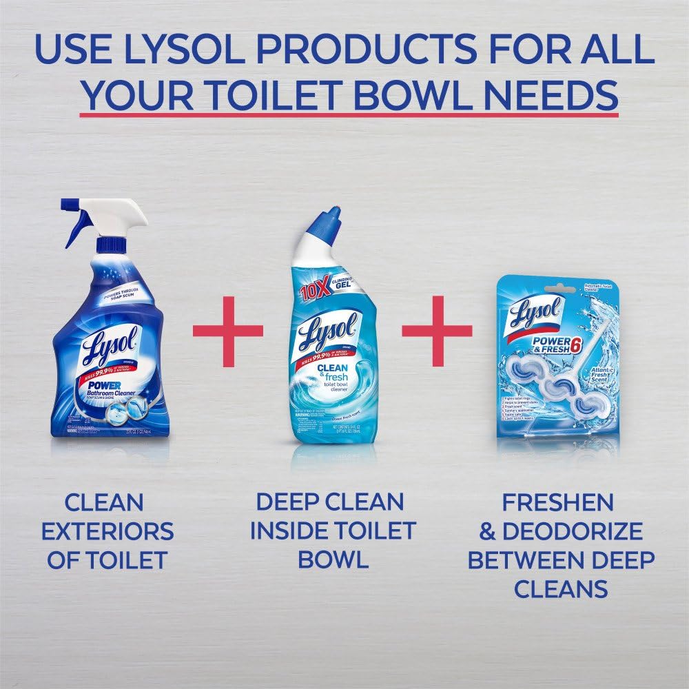 Lysol Toilet Bowl Cleaner Gel - Powerful Stain Removal & Disinfecting - Forest Rain Scent, 24oz