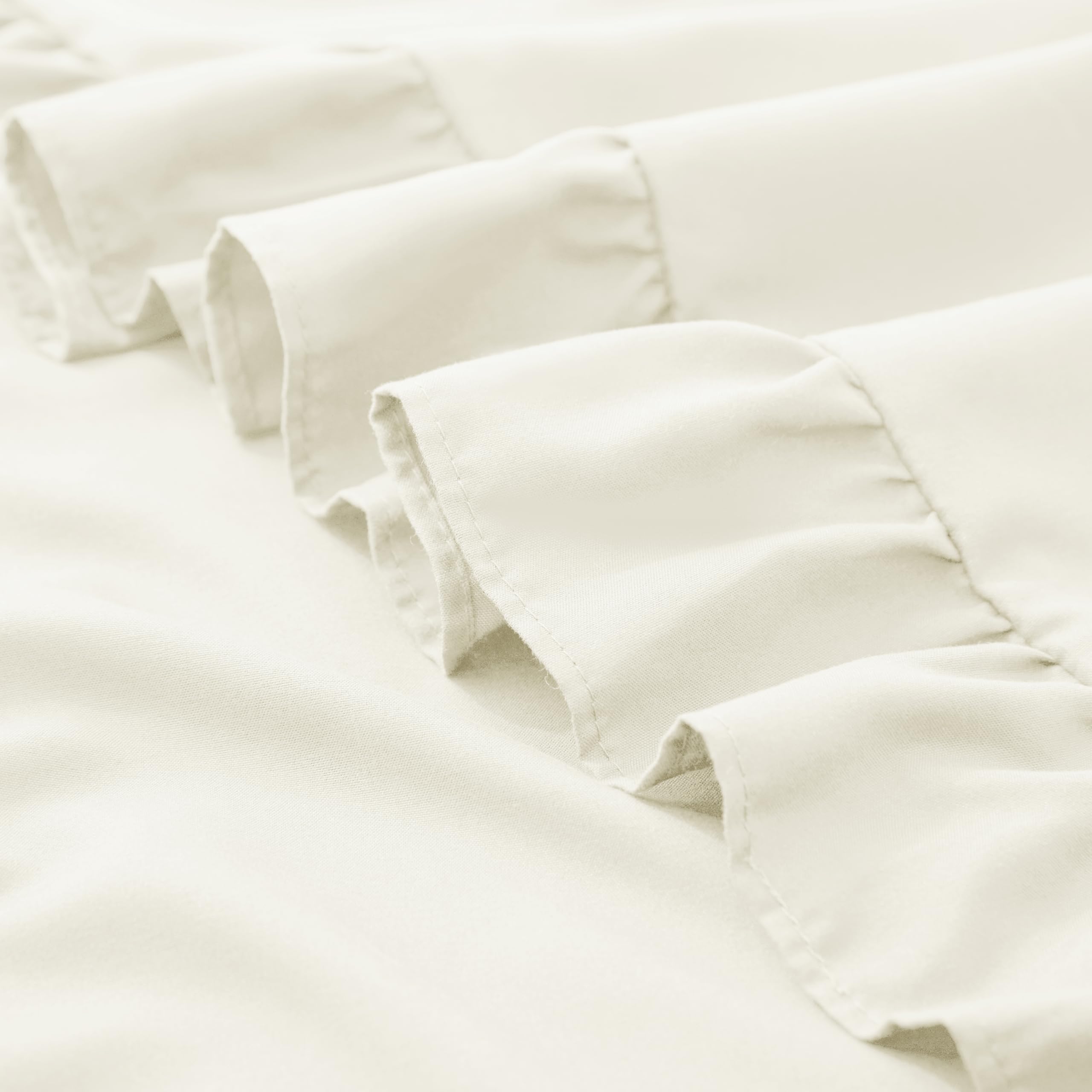 KKJIAF Ruffle Pillow Cases Standard Size Set of 2, Ruffled Pillow Covers with Envelope Closure, Wrinkle Resistant Ruffled Pillow Shams 20" x 26", Beige