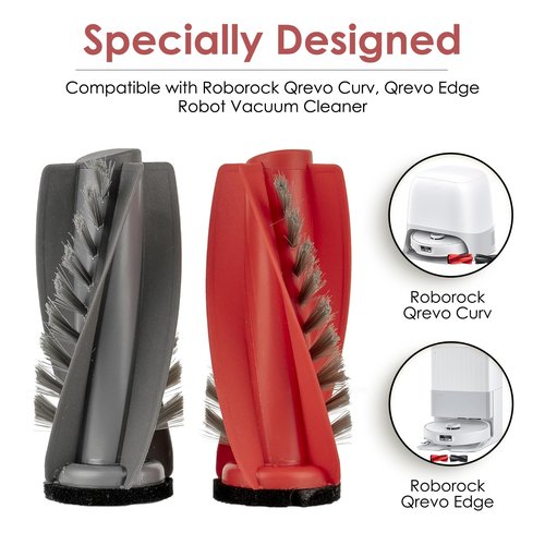 (4 Pack) Replacement Roller Brushes for Roborock Qrevo Curv/ CurvX/ Curv S5X 5A1 5XC/ Qrevo Edge/ Edge S5A/ Qrevo S5V/ Qrevo C, Saros 10R, Saros 10, Qrevo S5V, Main Brush Accessories, Brush Roller