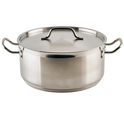 Winco Commercial-Grade Stainless Steel Brazier with Lid, 10 Quart