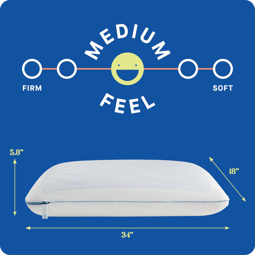 Sealy Dreamlife King Size Memory Foam Cooling Pillow with SealyChill Cooling Gel, Removable Machine-Washable Cover, Made in the USA, White