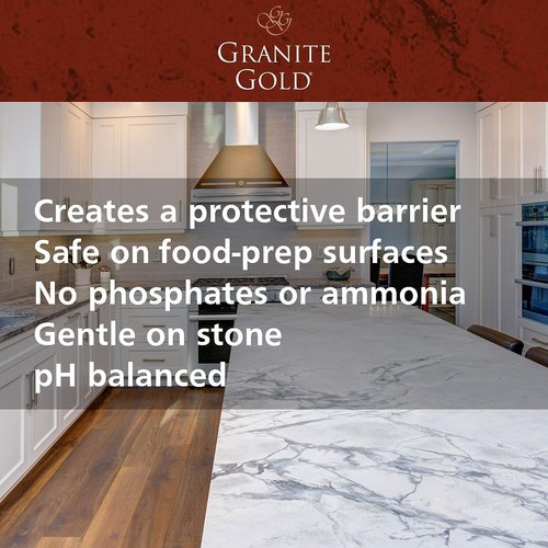 Granite Gold Granite Sealer Combo Pack, Water-Based Sealer Spray and Refill for Granite, Marble, Travertine, Natural Stone Countertops, 24 oz + 64 oz