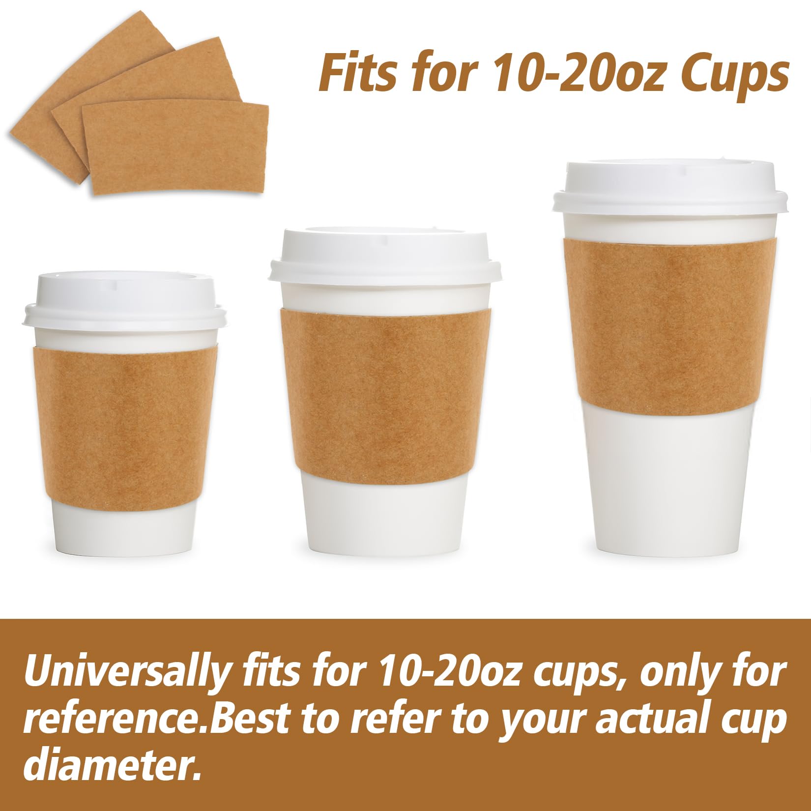 MAQIHAN 75PCS Coffee Cup Sleeves - Hot Coffee Sleeves Disposable Cold Drinks Iced Insulator Cozy Sleeve Coffee Shop Essential Corrugated Paper Insulated Hot Beverage Hand Protection Sleeve Fit 12-20oz