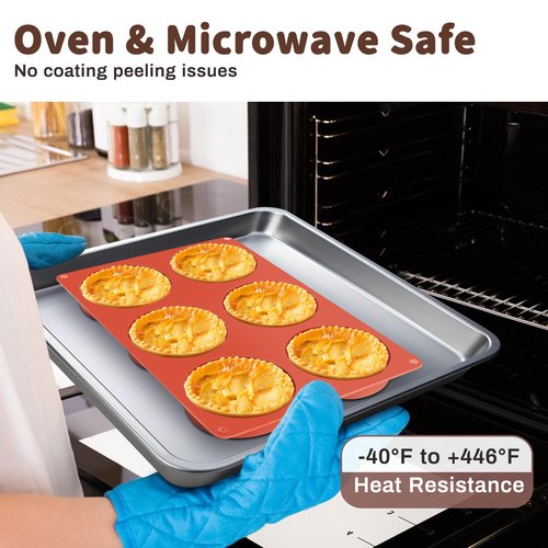 Ocmoiy 4 Inch Silicone Egg Mold for Baking/Jumbo Muffin Top Pan, 1 Pack Non-Stick Large Round Mold for Hamburger Bun, English Muffin, Tarts, Pies, Corn Bread, Egg Sandwich Breakfast