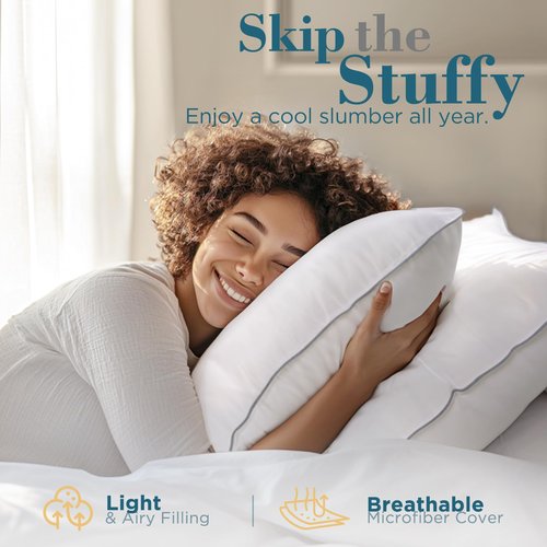 viewstar Bed Pillows King Size Set of 2, Hotel Quality, Down Alternative Big Pillow for Back, Stomach or Side Sleepers, Firm