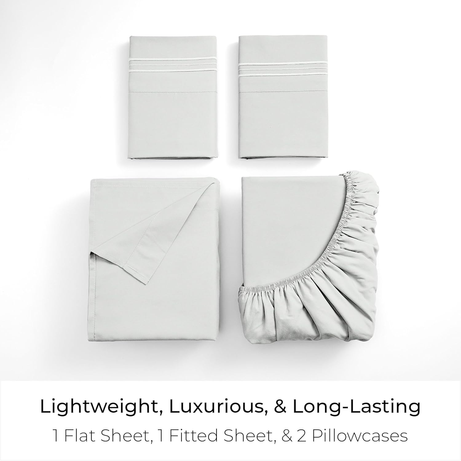 Mellanni King Sheets Set - 4 PC Hotel Luxury Bedding | Extra Soft, Cooling, Wrinkle-Resistant (Ivory)