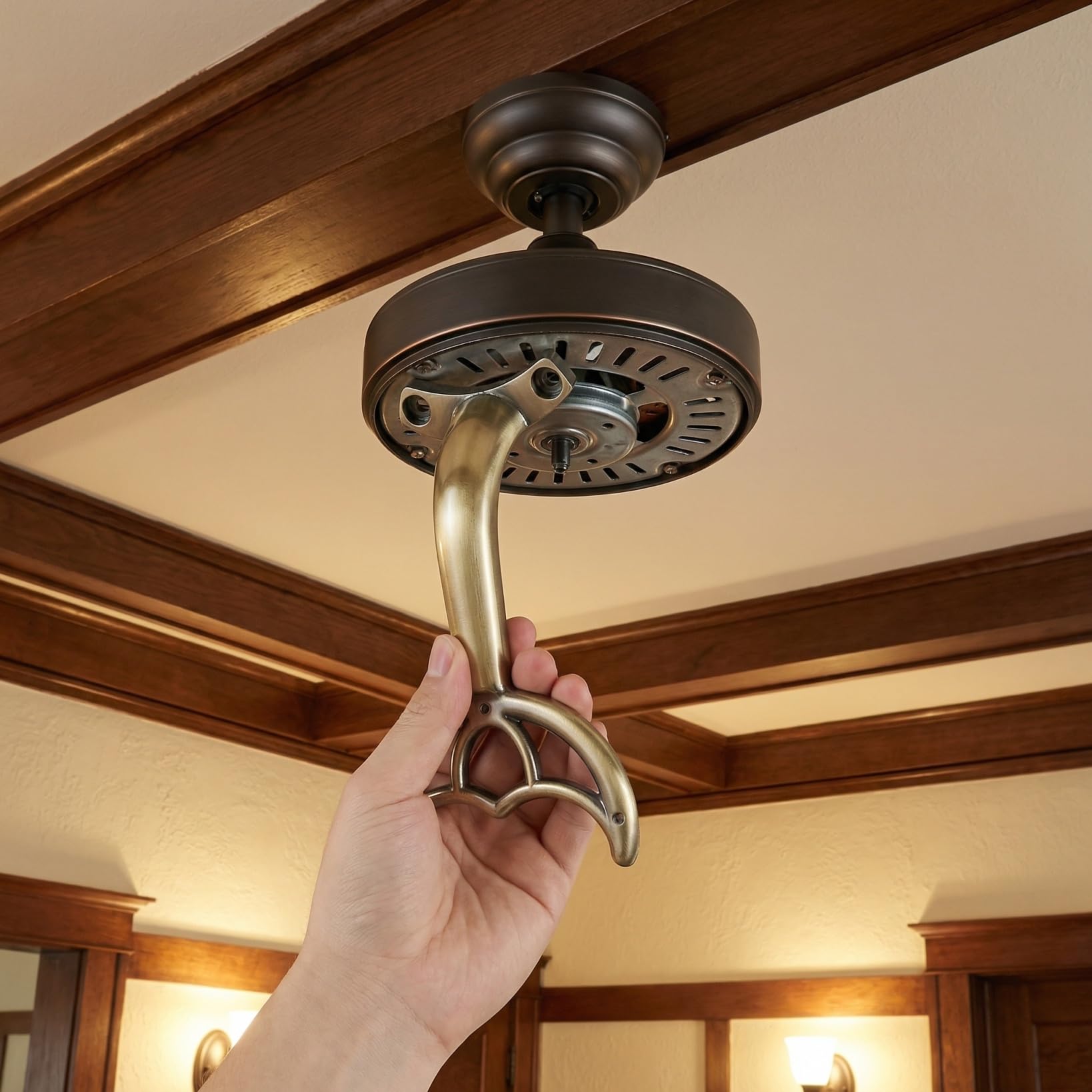 GRIRIW Ceiling Fan Arm Bracket Replacement for Ceiling Fan Blades Easy Installation Universal Accessory 6.69X4.33X1.77 Inches