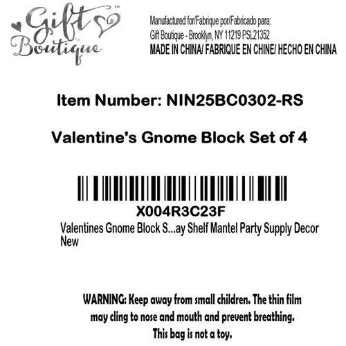 Gift Boutique Valentines Day Decor Gnome Table Sign, 4 Pcs Galentines Day Red and Pink Wooden Home Tiered Tray Decorations Valentine Gifts
