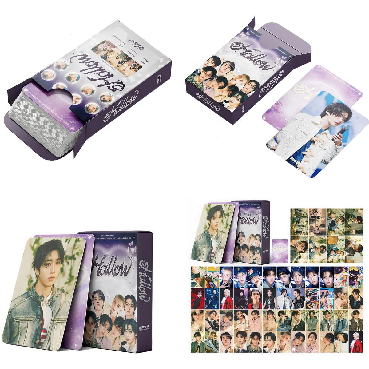 Yanmzmin Stray Merch Gifts Set, Including 55 Postcards, 96 Stickers, 2 Keychain, 2 Pins, 2 Paper Tape, 2 Fridge Magnet, ID Badge Holder, Pocket Notebook and Pendant for Skz's Stays Fans Gifts
