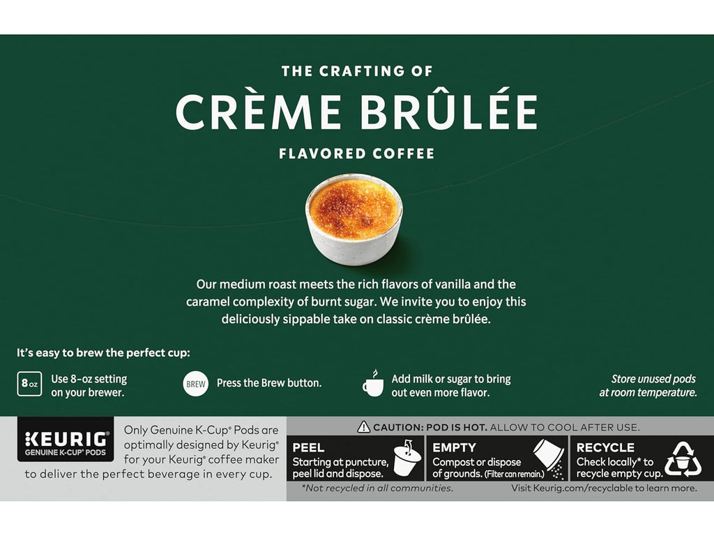 Starbucks Crème Brûlée Flavored Blonde Roast Coffee Pods | 10 Count - Pack of 2 for Keurig Brewers