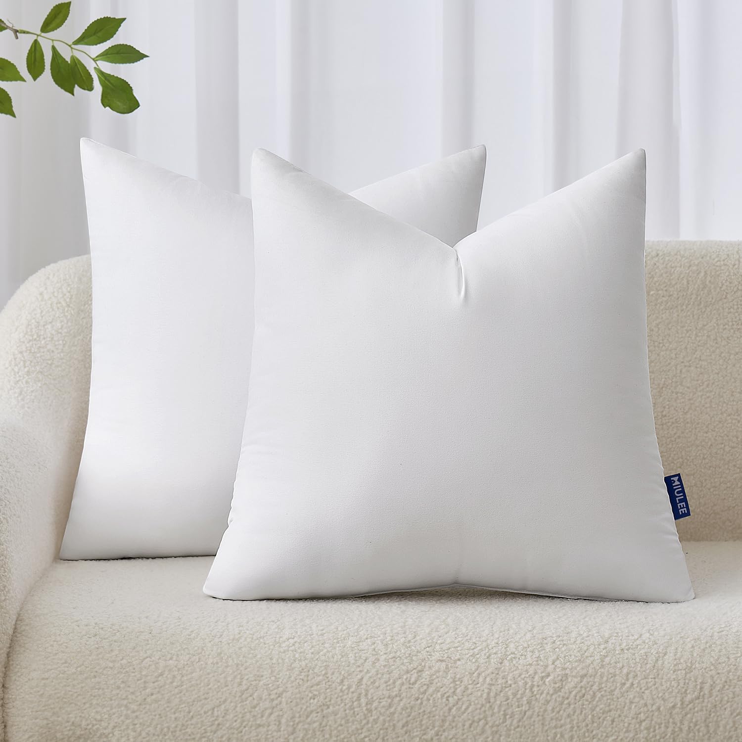 MIULEE Pillow Inserts - 18x18 Inches Pack of 2 | Soft Decorative Throw Pillows for Couch
