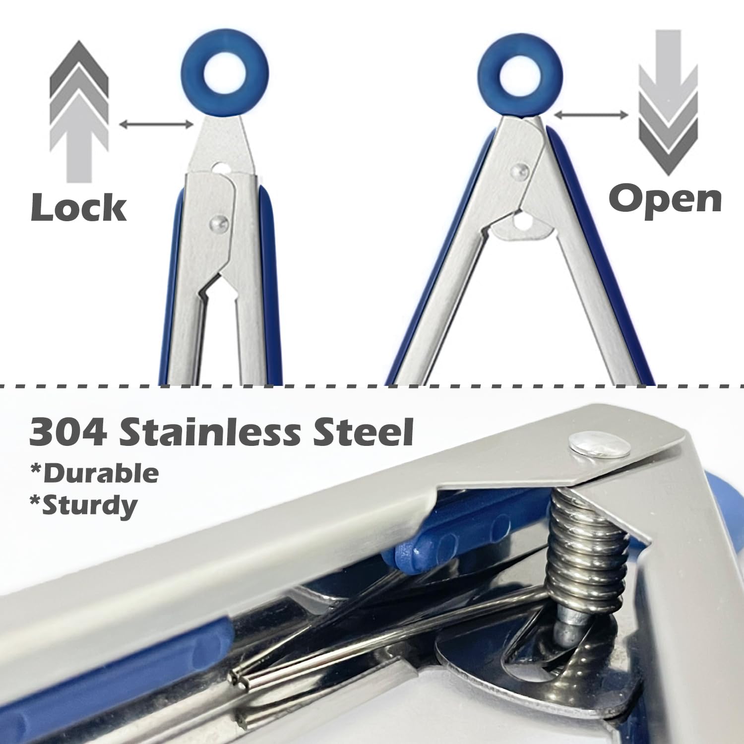 Kitchen Tongs, 9 Inch Tongs for Cooking with Silicone Tips, Food Grade Small Silicone Tongs, Mini Serving Tongs for Nonstick Pans, BBQ, Salad, Set of 3, Blue