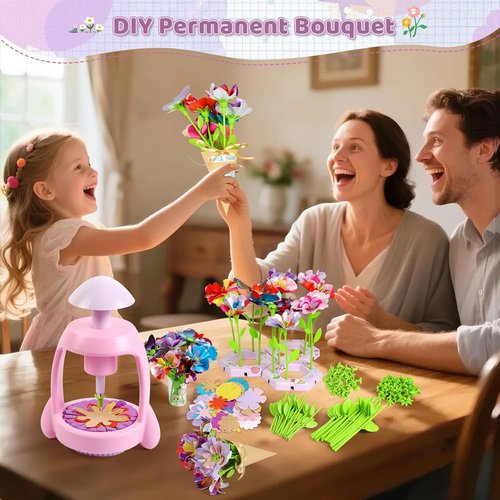 Bsgifts DIY Flower Press Kit - Creative Fabric Flower Making Toy for Kids Ages 3-12 | Perfect Arts & Crafts Gift