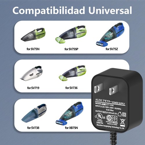 22V Cordless Vacuum Cleaner Charger Compatible with Shark SV75_N Series SV75N SV75Z XA75N SV75SP SV75C XB75N Cordless 15.6V Pet Perfect Hand Vacuum Shark Euro-Pro SV736 SV736R SV736N 6FT
