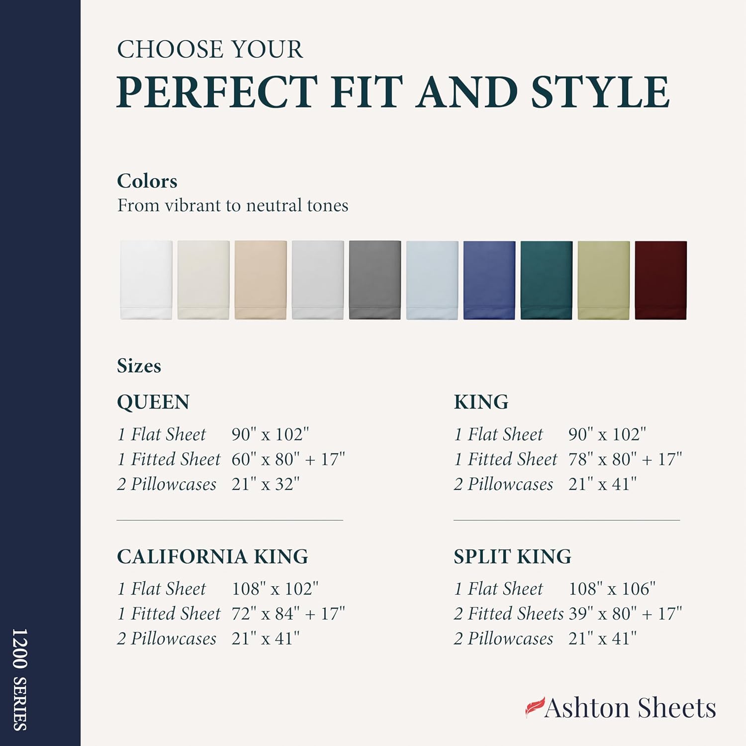 Regine Switzerland 100% Egyptian Cotton King Size Sheets Set - Luxury 1200 Series, Soft Cooling, 17" Deep Pocket, White (4 PC)
