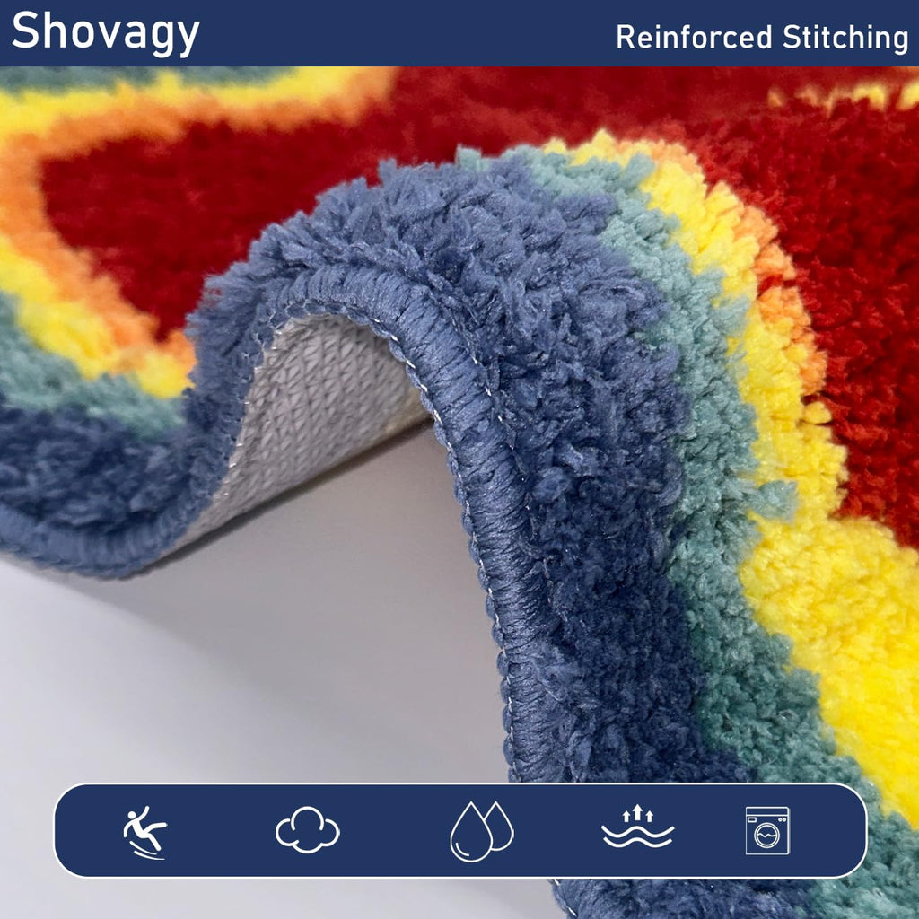 Shovagy Hand Shaped Rug Fun Bathroom Rugs Cool Abstract Cute Bath Mat Tufted Extra Soft Quick Dry Water Absorbent Non Slip Bath Mats Bedroom Aesthetic Decor Carpet, 2.6 x 2.6FT