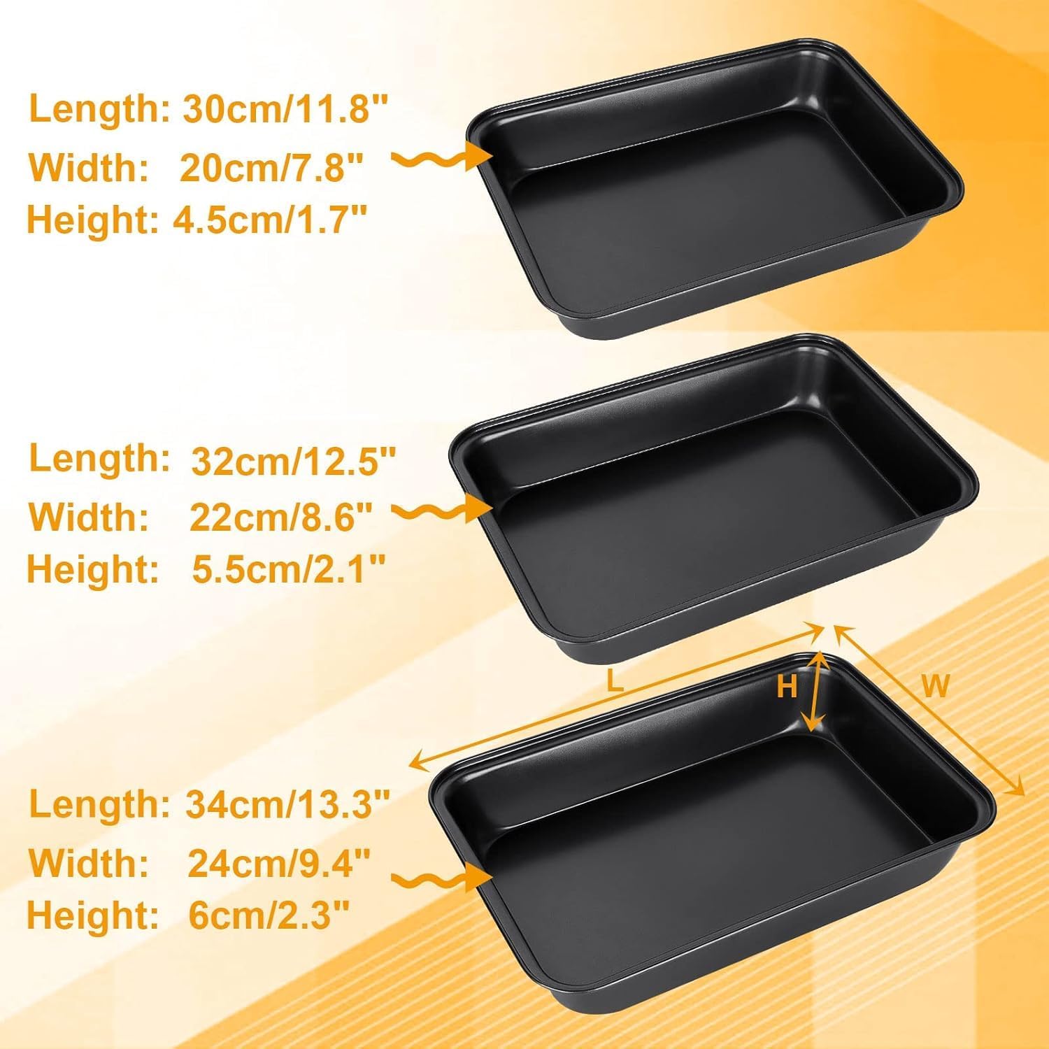 Nonstick Baking Sheets Set of 4 by [Brand Name] - Versatile Cookie Trays for Oven | Dishwasher Safe, Black