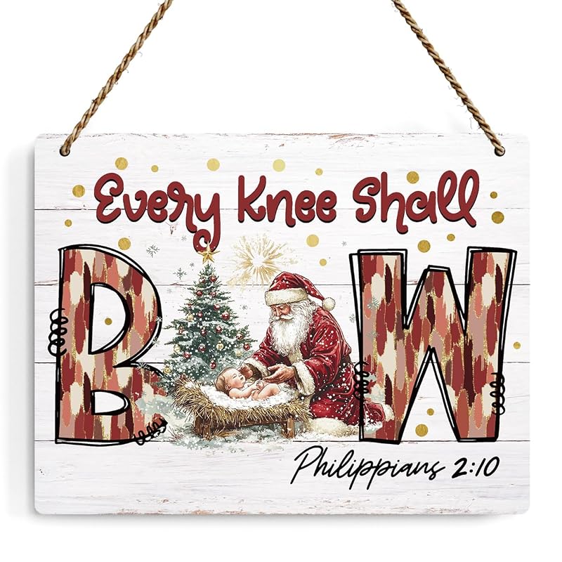 Nativity Scene Wooden Hanging Sign - 8x10 in Christmas Decoration (Variation: Nativity Scene-2)